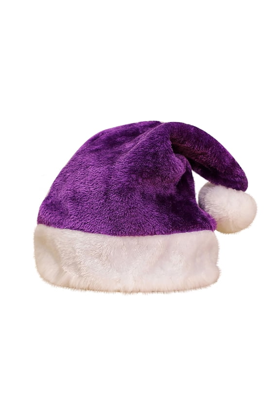 Plush Velvet Christmas Santa Hat for Adults Soft Thickened Unisex Holiday Headwear Festive Costume Accessory for New Year Parties Winter Events and Christmas Photo Shoots