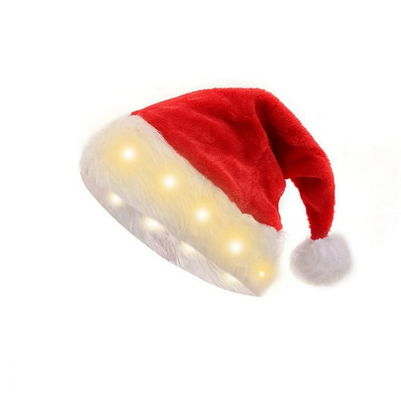 Plush Velvet Christmas Santa Hat for Adults Soft Thickened Unisex Holiday Headwear Festive Costume Accessory for New Year Parties Winter Events and Christmas Photo Shoots
