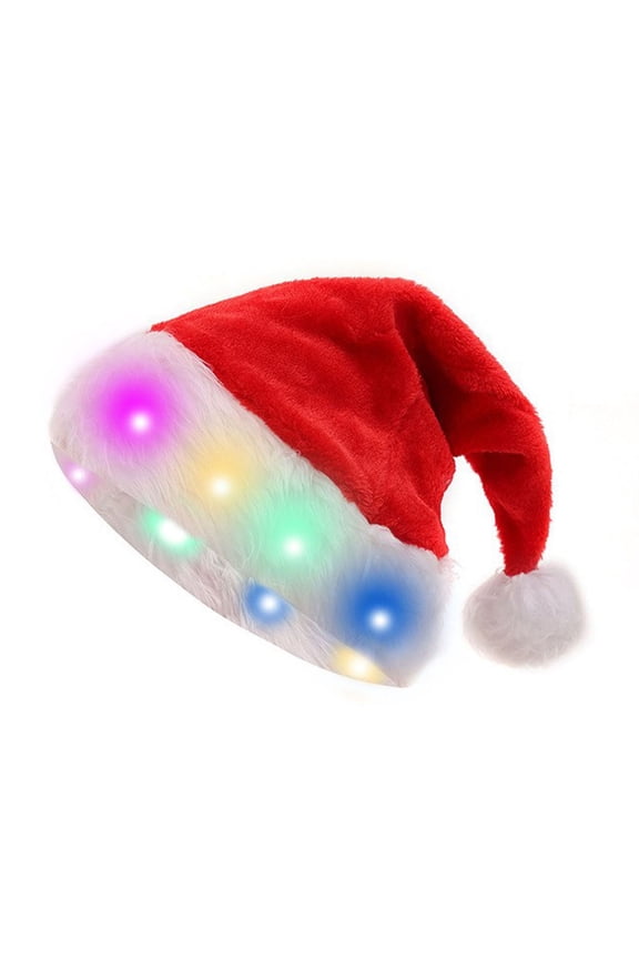 Plush Velvet Christmas Santa Hat for Adults Soft Thickened Unisex Holiday Headwear Festive Costume Accessory for New Year Parties Winter Events and Christmas Photo Shoots
