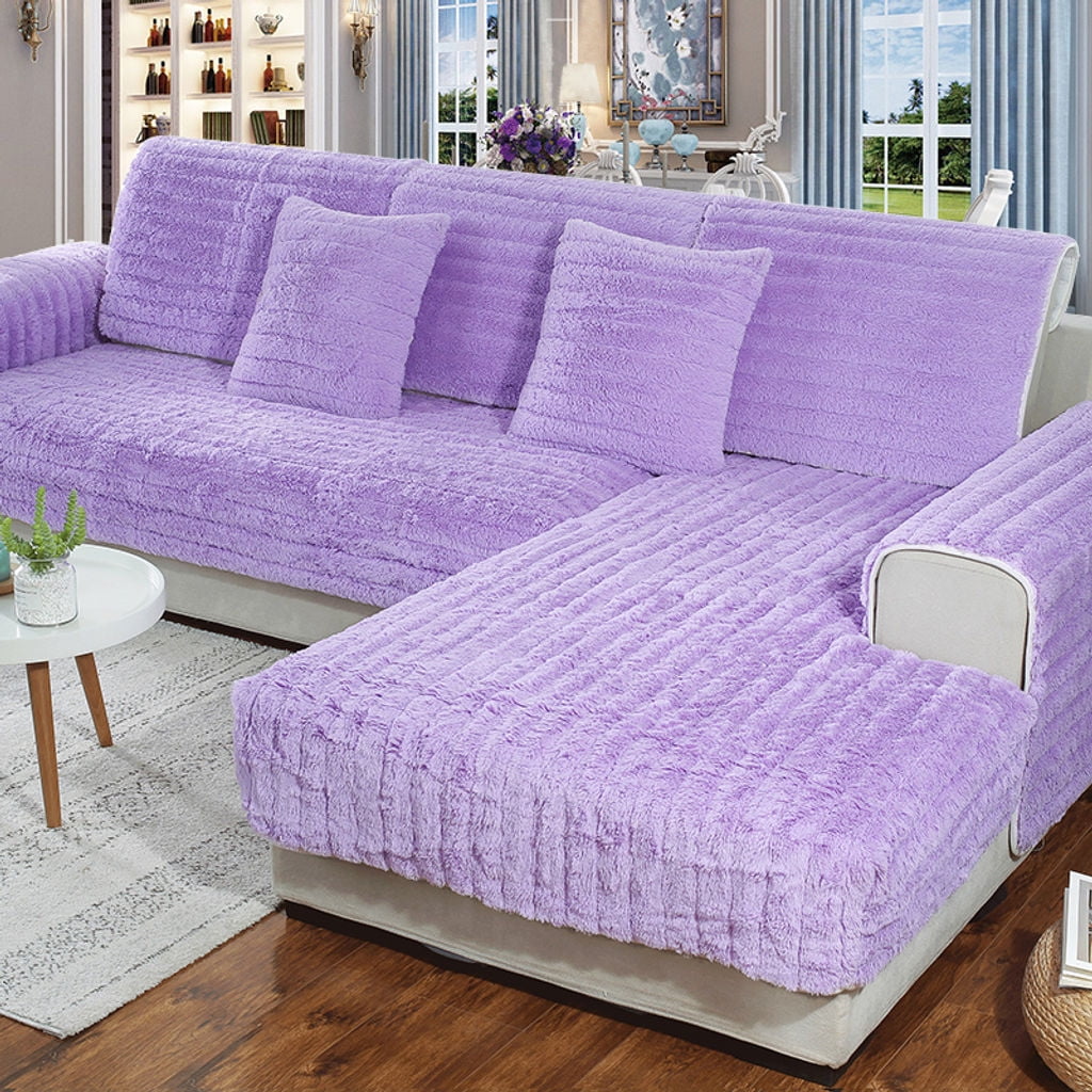 Plush Velvet Couch Cover For L Shape,Sectional Sofa Slipcover Furniture Protector Sectional Anti