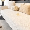 thumbnail image 1 of Plush Velvet Sofa Cover, 35x71 Inch Non-Slip Couch Cover for 2-3 Seater Sofas, Washable Furniture Protector for Pets Dogs, Thick Quilted Living Room Decor A, 1 of 7