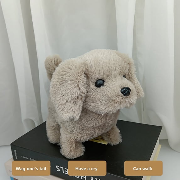 Plush Walking Dog Toys, Barking Wagging Puppy Toy with Voice Commands, Recording & Music, Interactive Educational Puppy for Toddlers Kids, Soft Birthday Gifts