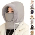 thumbnail image 1 of Plush Warm Full Coverage Windproof Hat with Earflaps,Mens Ladies Winter Hats for Cold,Wind-Resistant Face Mask Ski mask, 1 of 7