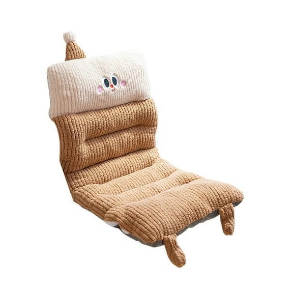 Plush Warm One-Piece Seat Cushion with Cute Cartoon Pattern for Home and Car Use, Full-Back Support, 1-Pack, Winter Thermal Comfort Cushion