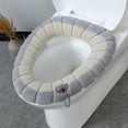 thumbnail image 1 of Plush Warm Toilet Seat Cover Pad O-Shaped Universal Washable Toilet Cushion for Winter Comfort & Hygiene 1-Pack, Approx 12 In, 1 of 3