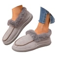 thumbnail image 1 of YLYL Women Suede Loafers Warm Fur Lined Thick Plush Slip on Fashion Casual Winter Moccasin Shoes, 1 of 9