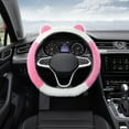 thumbnail image 1 of Plush Winter Steering Wheel Cover - Soft Warm Fuzzy Car Steering Wheel Protector with Cute Ear Design | Universal Fit 36-39cm | No Inner Ring Elastic for Easy Installation | Washable, 1 of 5