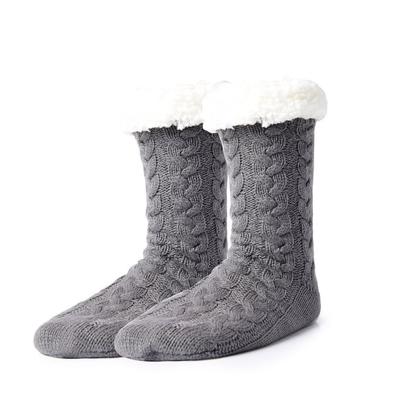 Plush Women's Sherpa Slipper Socks with Gripper Bottoms, The Perfect Winter House Sock US 6 to 11