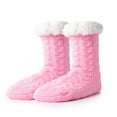 thumbnail image 1 of Plush Women's Sherpa Slipper Socks with Gripper Bottoms, The Perfect Winter House Sock US 6 to 11, 1 of 6