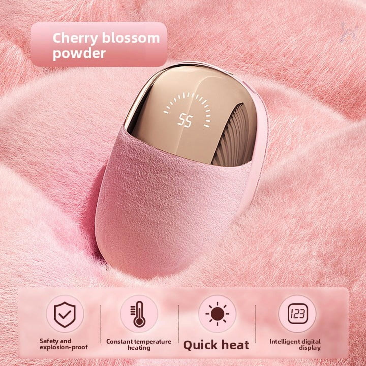 Plush hand warmer, double-sided heating, with digital display, 6 layers of protection, long battery life.