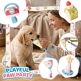 thumbnail image 1 of Plush interactive toy Figures, Dog Birthday Gift, 12 in Pink Bear, Crinkle Sound, Rope Tugging, Puppy Teething, Small Breed Chewing, Birthday Occasions, 1 Pc, 1 of 8