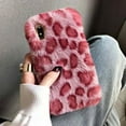 thumbnail image 1 of Plush leopard print is suitable for 78plus/15/12proxsmax/vivo mobile phone case OPPOreno6 autumn and winter models., 1 of 7