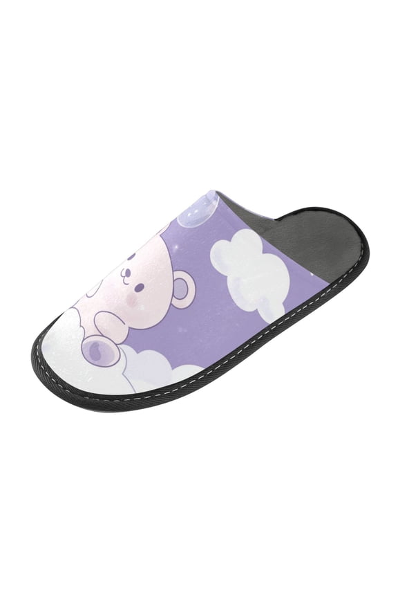 Plush rubber slippers soft gauze slippers with waterproof and wear -resistant shoes A Cute Teddy Bear