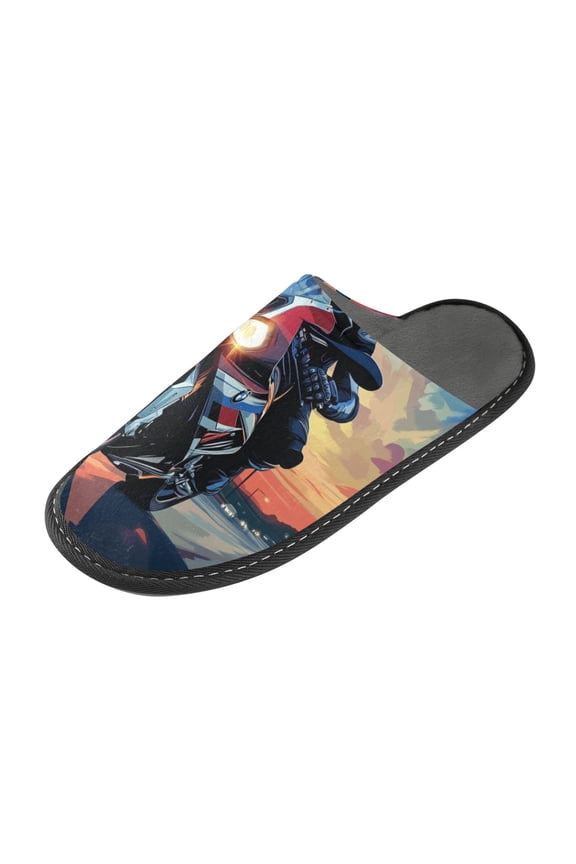 Plush rubber slippers soft gauze slippers with waterproof and wear -resistant shoes A Motorcycle