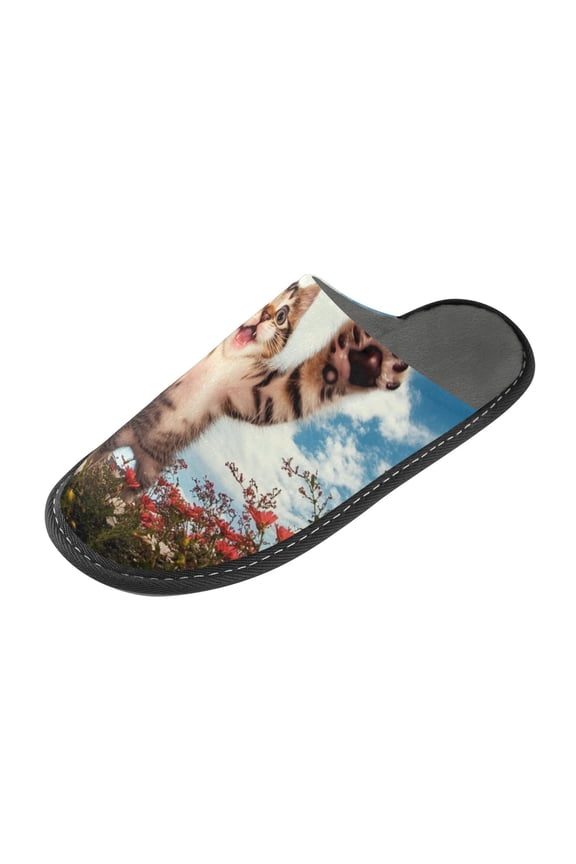 Plush rubber slippers soft gauze slippers with waterproof and wear -resistant shoes Adorable Kitten