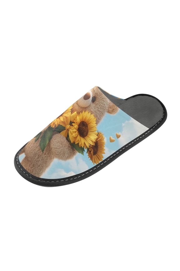 Plush rubber slippers soft gauze slippers with waterproof and wear -resistant shoes Bear