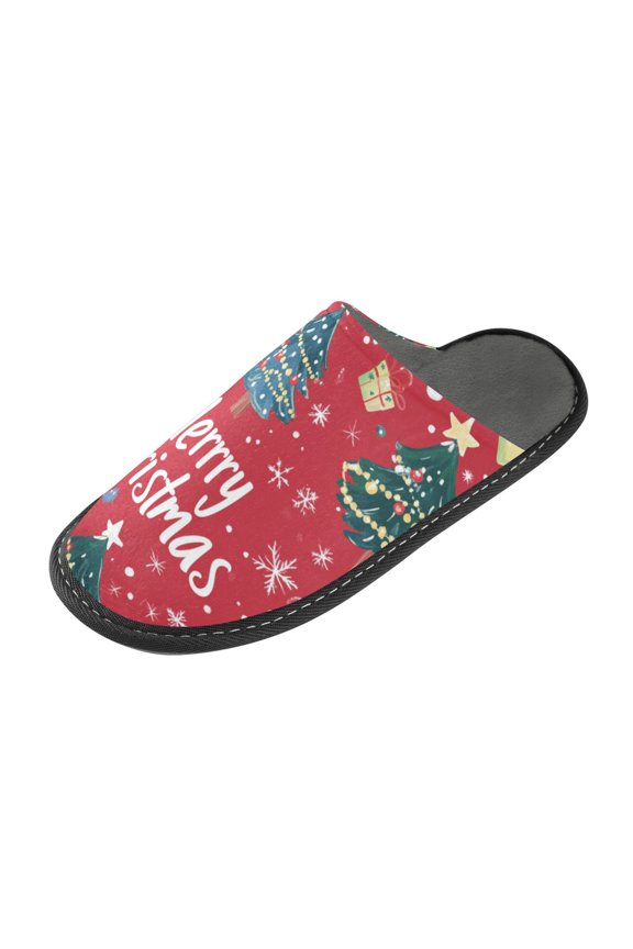 Plush rubber slippers soft gauze slippers with waterproof and wear -resistant shoes Christmas Tree