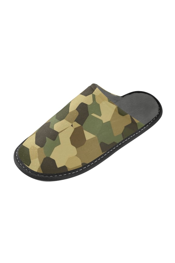 Plush rubber slippers soft gauze slippers with waterproof and wear -resistant shoes Green Camoufl