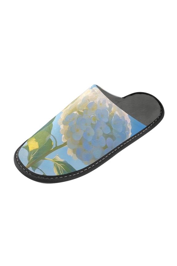 Plush rubber slippers soft gauze slippers with waterproof and wear -resistant shoes Hydrangeas