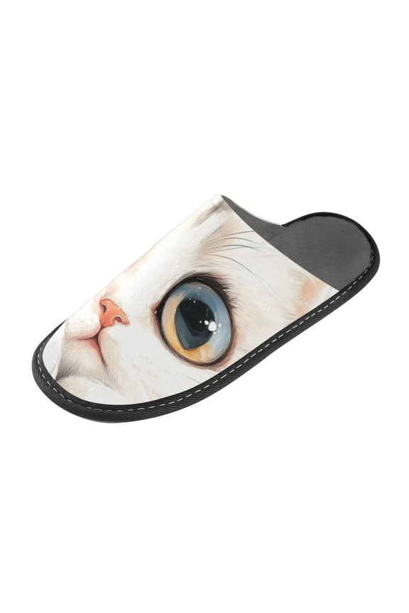 Plush rubber slippers soft gauze slippers with waterproof and wear -resistant shoes Kitten with Big Eyes