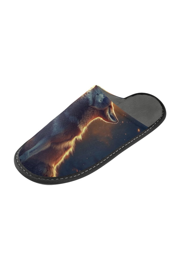 Plush rubber slippers soft gauze slippers with waterproof and wear -resistant shoes Majestic Wolf