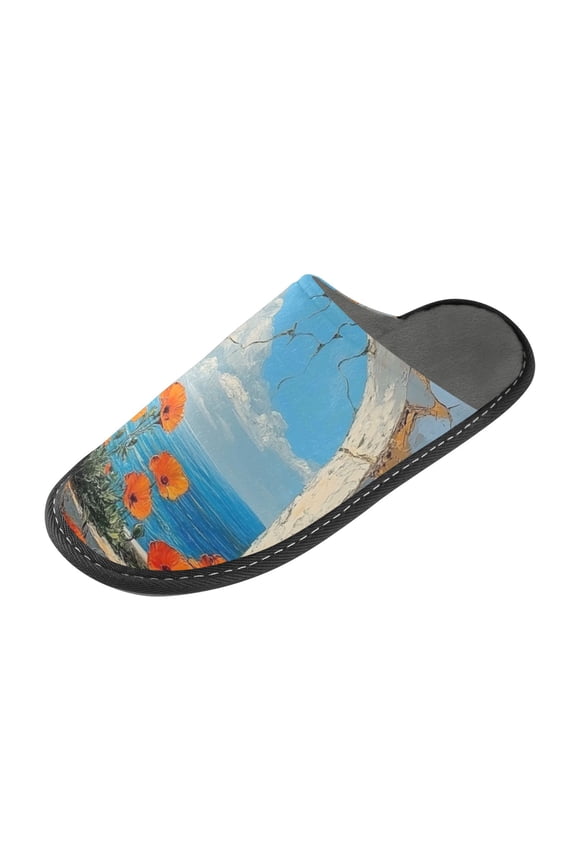 Plush rubber slippers soft gauze slippers with waterproof and wear -resistant shoes Window