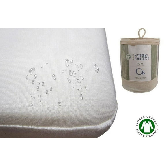 PlushBeds Certified Organic Cotton Waterproof Mattress Protector - Queen