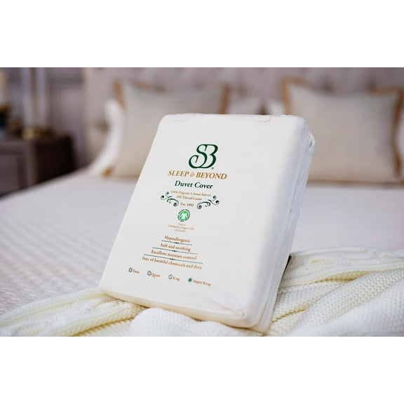 PlushBeds Organic Cotton Sateen Duvet Cover - Twin