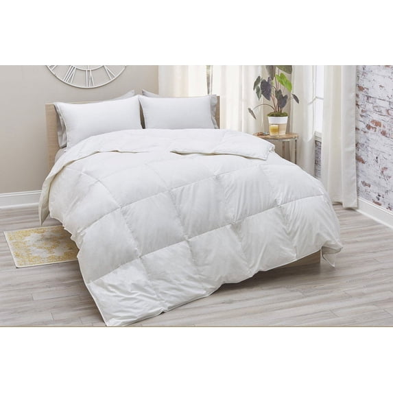 PlushBeds Sateen White Goose Down Comforter