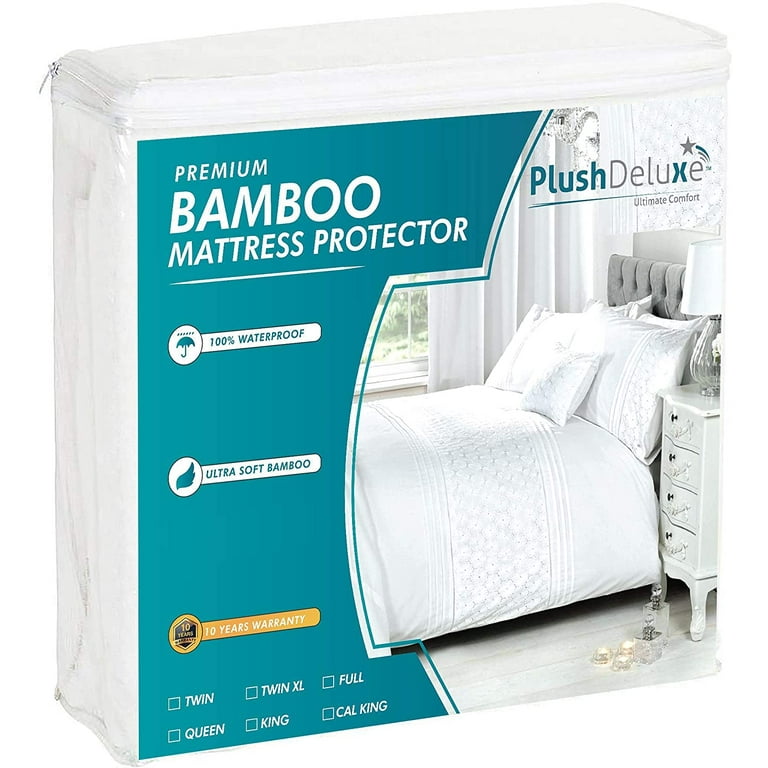 PlushDeluxe Premium Bamboo Mattress Protector - Waterproof & Ultra Soft Breathable Bed Mattress Cover for Comfort & Protection - (twin-xl)