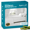 thumbnail image 1 of PlushDeluxe Waterproof Mattress Protector, Viscose Derived from Bamboo, Ultra Soft and Breathable, Twin, White, 39" x 75", Fits Up to 18" Deep, 1 of 9