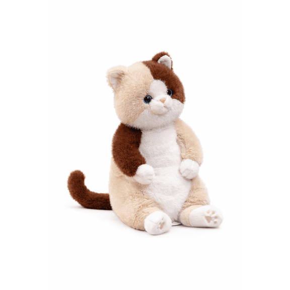 PlushNest Cats 17.7" Plush Cat Stuffed Animal, Soft Realistic Kitty Toy, Black White Gray Tabby Calico, Cute Gift