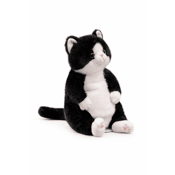 PlushNest Cats 17.7" Plush Cat Stuffed Animal, Soft Realistic Kitty Toy, Black White Gray Tabby Calico, Cute Gift
