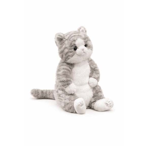 PlushNest Cats 17.7" Plush Cat Stuffed Animal, Soft Realistic Kitty Toy, Black White Gray Tabby Calico, Cute Gift
