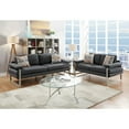 thumbnail image 1 of Plushed Polyfiber 2 Pieces Sofa Set In Dark Gray, 1 of 2