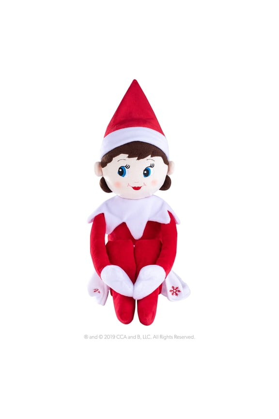 Plushee Pals Huggable 27-Inch Blue-Eyed Girl Scout Elf Plush Toy for Cuddling and Year-Round Play Soft and Touchable Elf Friend.