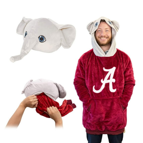 The University Of Alabama Big Al Snugible 2-in-1 Blanket Hoodie  Pillow