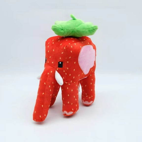 Plushies Toy Soft Stuffed Animal Pillows Strawberry Elephant Plush Figures for Home Sofa Bed Decor Throw Pillows, 9.8 inch