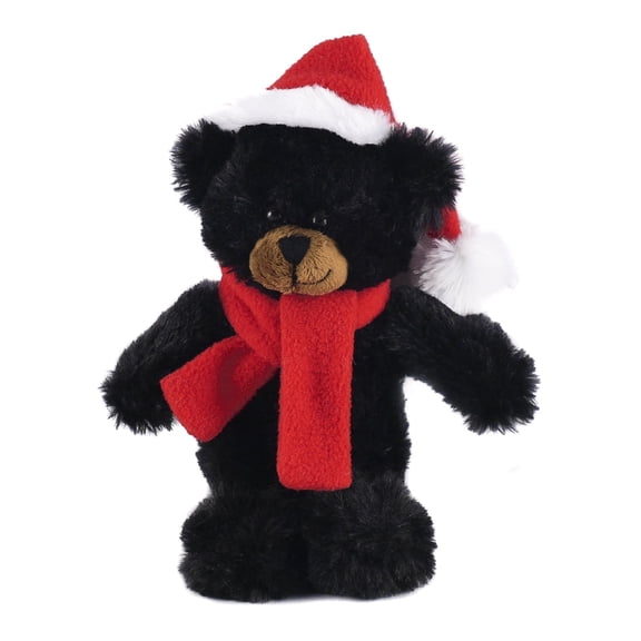 Made By Aliens Customize Soft Xmas Plush Stuffed Animal Gift with Red and White Santa Hat and Winter Scarf 12 Inch, Holiday Toys Personalized Gift - Great Present for Christmas (Bear)