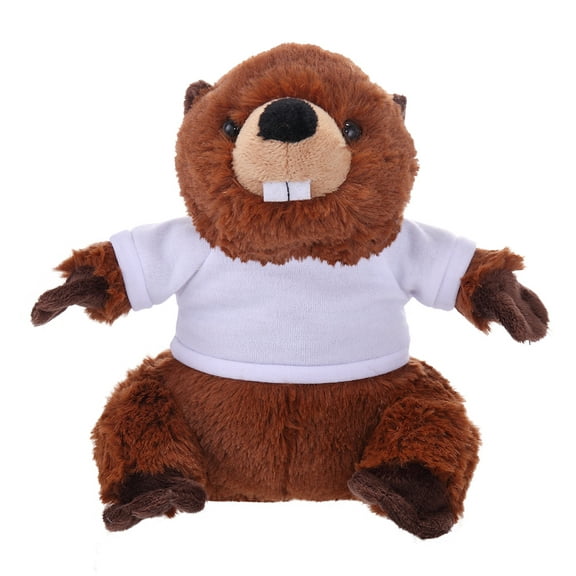 Plushland 8 Inch Floppy Beaver with Tee Plush Stuffed Animal Personalized Gift - Custom Text on Shirt - Great Present for Mothers Day, Valentine Day, Graduation Day, Birthday