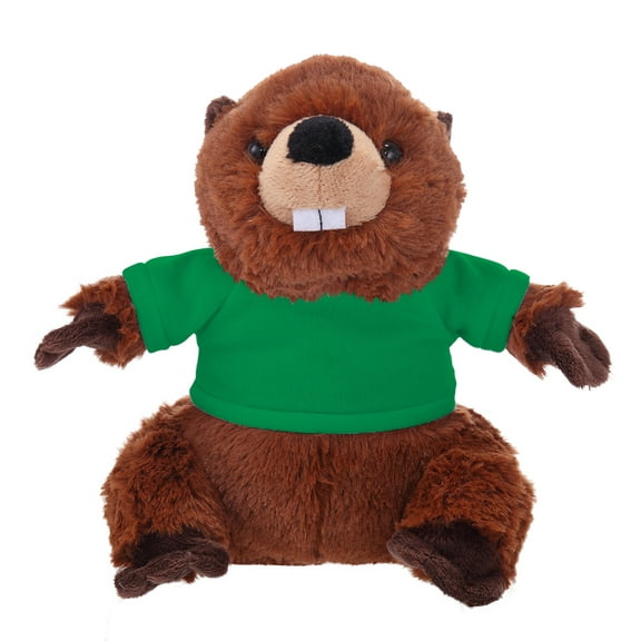 Plushland 8 Inch Floppy Beaver with Tee Plush Stuffed Animal Personalized Gift - Custom Text on Shirt - Great Present for Mothers Day, Valentine Day, Graduation Day, Birthday