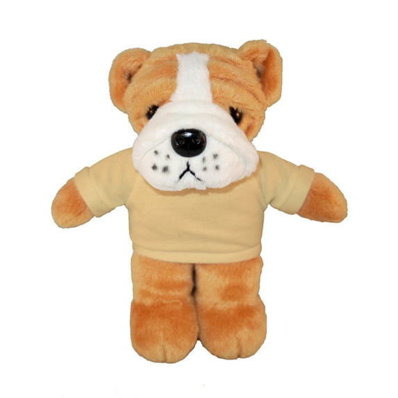 Plushland 8 Inch Floppy Bulldog with Tee Plush Stuffed Animal Personalized Gift - Custom Text on Shirt - Great Present for Mothers Day, Valentine Day, Graduation Day, Birthday