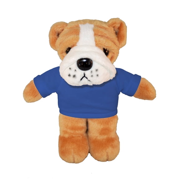 Plushland 8 Inch Floppy Bulldog with Tee Plush Stuffed Animal Personalized Gift - Custom Text on Shirt - Great Present for Mothers Day, Valentine Day, Graduation Day, Birthday