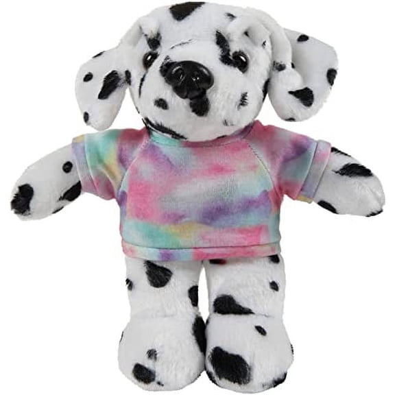 Plushland 8 Inch Floppy Dalmatian Plush Stuffed Animal Personalized Gift - Custom Text on Shirt - Great Present for Mothers Day, Valentine Day, Graduation Day, Birthday