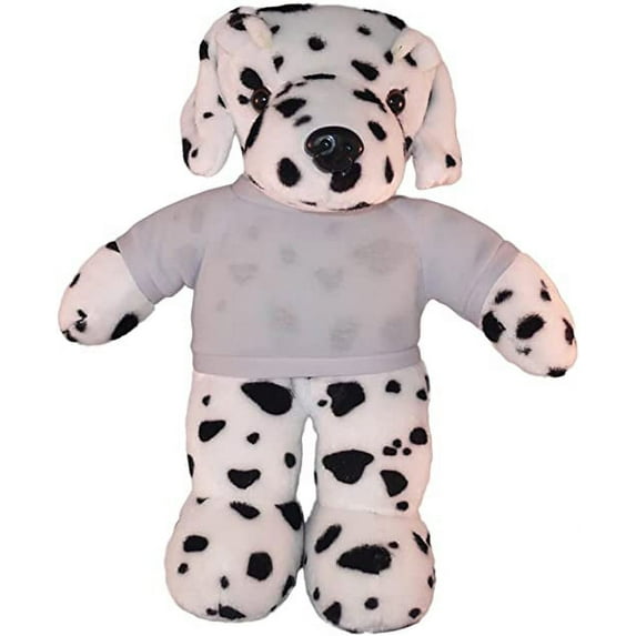Plushland 8 Inch Floppy Dalmatian Plush Stuffed Animal Personalized Gift - Custom Text on Shirt - Great Present for Mothers Day, Valentine Day, Graduation Day, Birthday