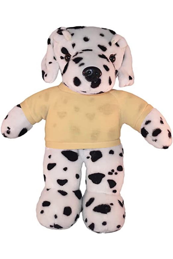 Plushland 8 Inch Floppy Dalmatian Plush Stuffed Animal Personalized Gift - Custom Text on Shirt - Great Present for Mothers Day, Valentine Day, Graduation Day, Birthday