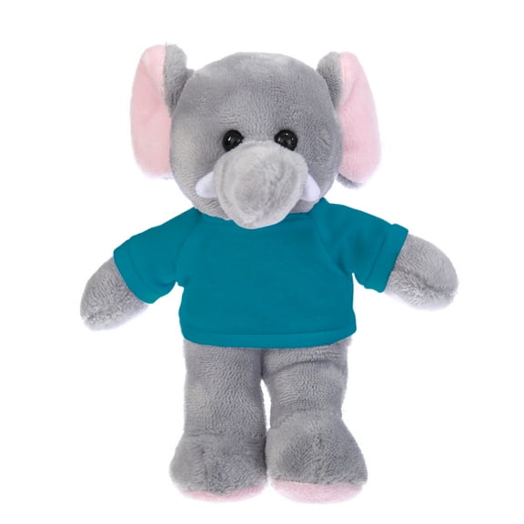 Plushland 8 Inch Floppy Elephant with Tee Plush Stuffed Animal Personalized Gift - Custom Text on Shirt - Great Present for Mothers Day, Valentine Day, Graduation Day, Birthday