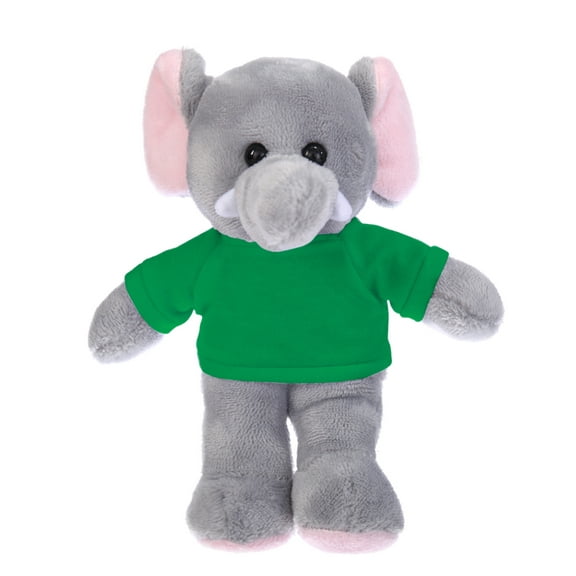 Plushland 8 Inch Floppy Elephant with Tee Plush Stuffed Animal Personalized Gift - Custom Text on Shirt - Great Present for Mothers Day, Valentine Day, Graduation Day, Birthday