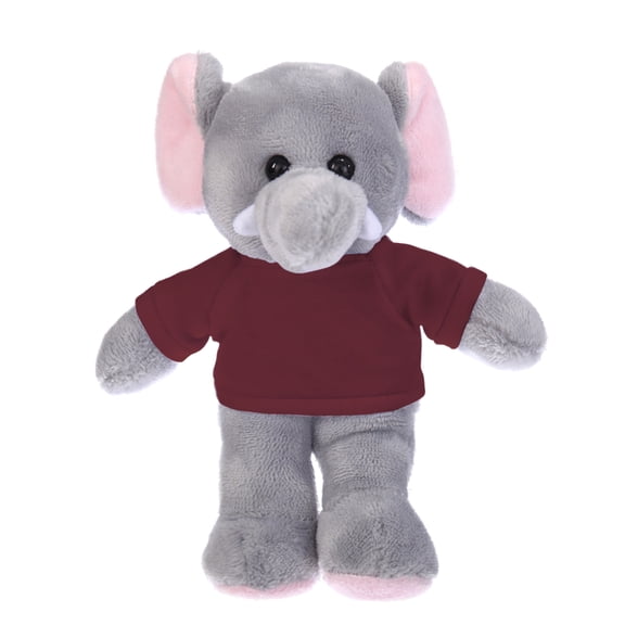 Plushland 8 Inch Floppy Elephant with Tee Plush Stuffed Animal Personalized Gift - Custom Text on Shirt - Great Present for Mothers Day, Valentine Day, Graduation Day, Birthday