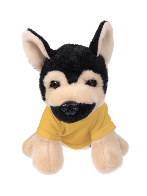 8 Inch Floppy German Shepherd with Tee Plush Stuffed Animal Personalized Gift - Custom Text on Shirt - Great Present for Mothers Day, Valentine Day, Graduation Day, Birthday